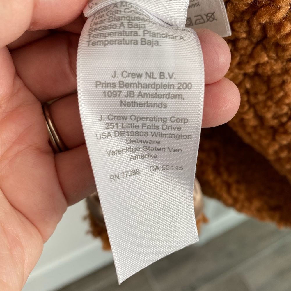 NWOT J.Crew Double-Breasted Teddy Sherpa Topcoat Adobe Clay Medium - Picture 7 of 9
